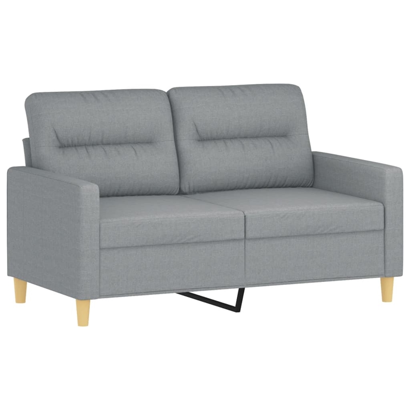 Vidaxl Metal 2-Seater Sofa in Light Grey Polyester Fabric