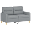 Vidaxl Metal 2-Seater Sofa in Light Grey Polyester Fabric