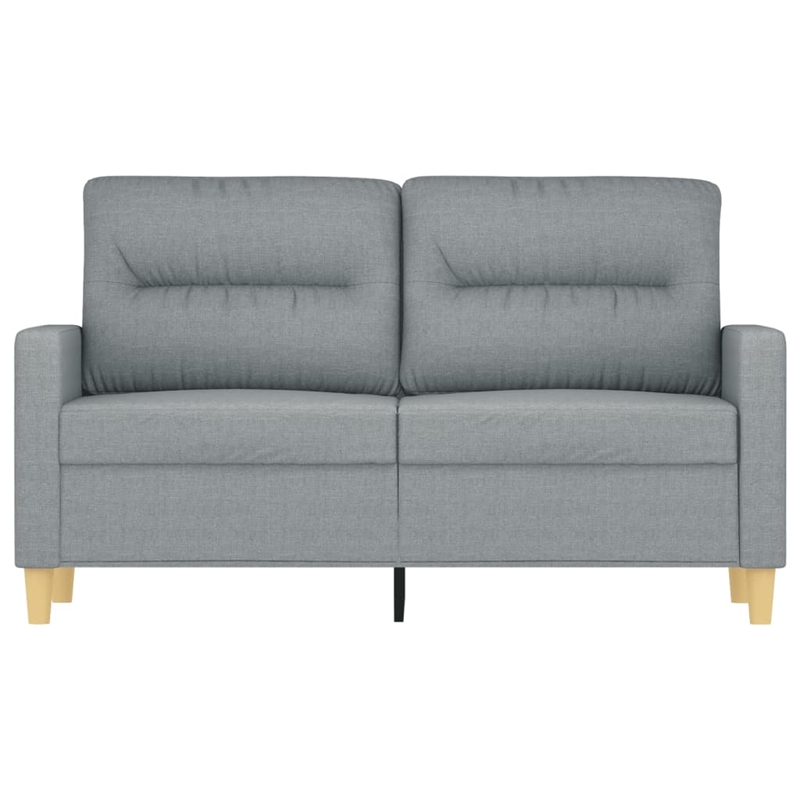 Vidaxl Metal 2-Seater Sofa in Light Grey Polyester Fabric