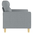 Vidaxl Metal 2-Seater Sofa in Light Grey Polyester Fabric