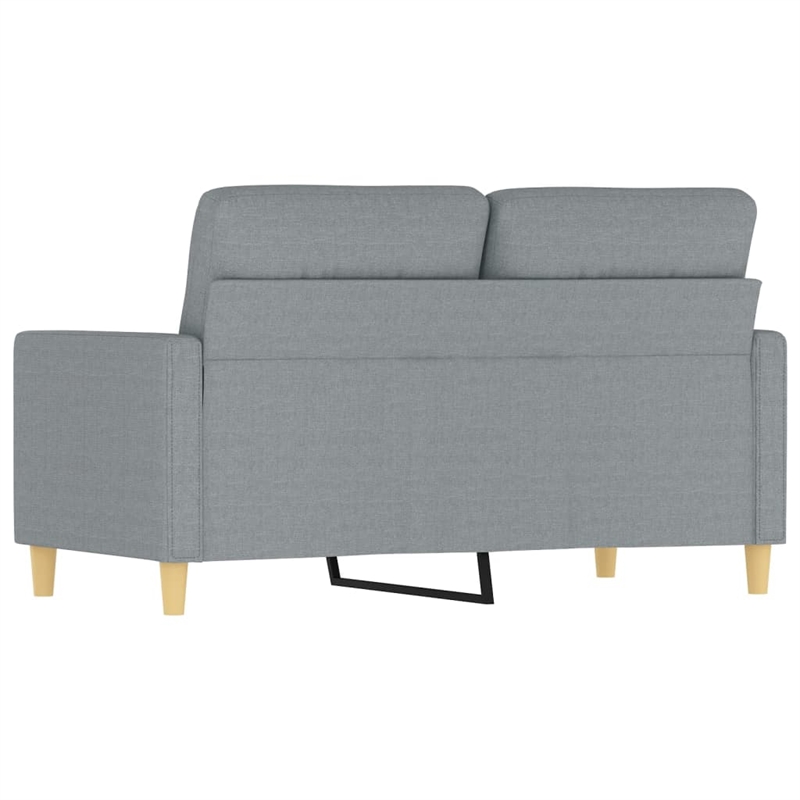 Vidaxl Metal 2-Seater Sofa in Light Grey Polyester Fabric