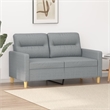 Vidaxl Metal 2-Seater Sofa in Light Grey Polyester Fabric