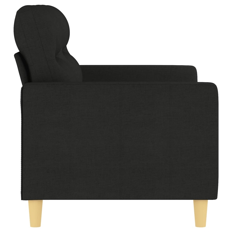 Vidaxl Metal 2-Seater Sofa in Black Polyester Fabric