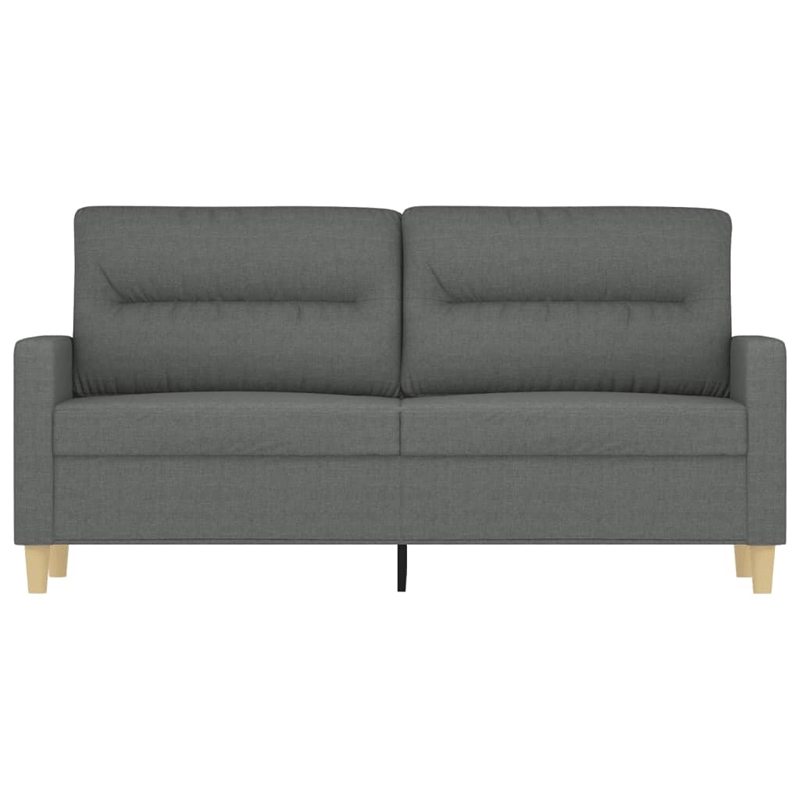 Vidaxl Metal 2-Seater Sofa in Dark Grey Polyester Fabric