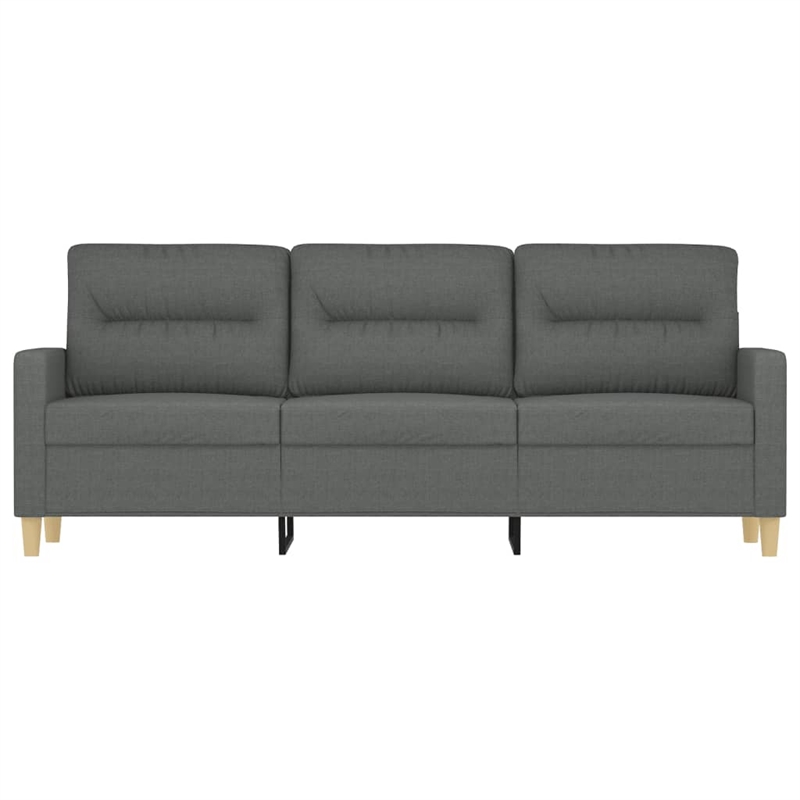 Vidaxl Metal 3-Seater Sofa in Dark Gray Polyester