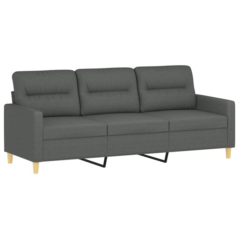 Vidaxl Metal 3-Seater Sofa in Dark Gray Polyester