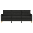 Vidaxl Metal 3-Seater Sofa in Black Polyester Fabric