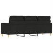 Vidaxl Metal 3-Seater Sofa in Black Polyester Fabric