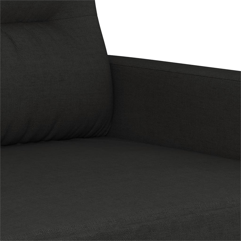 Vidaxl Metal 3-Seater Sofa in Black Polyester Fabric