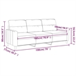 Vidaxl Metal 3-Seater Sofa in Black Polyester Fabric