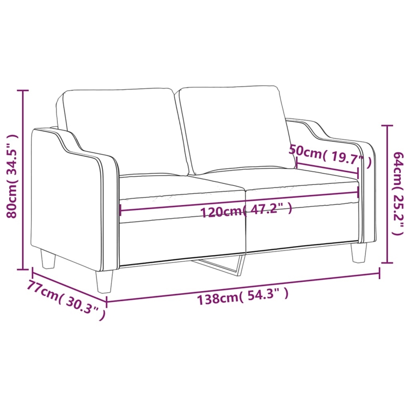 Vidaxl 2-Seater Sofa in Dark Gray