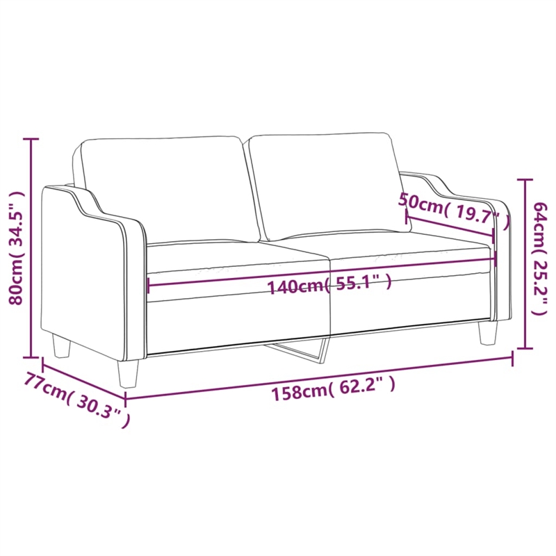 Vidaxl 2-Seater Sofa in Dark Gray