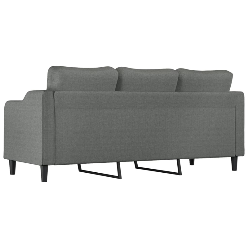 Vidaxl 3-Seater Metal Frame Sofa in Dark Grey