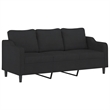 Vidaxl 3-Seater Sofa in Black Fabric
