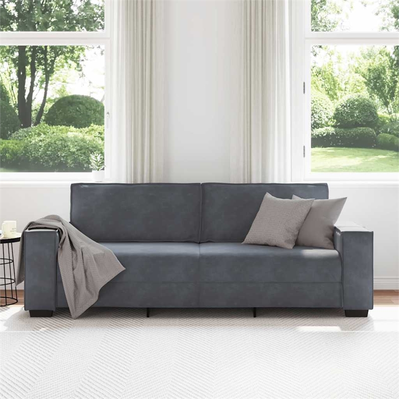 Vidaxl 3-Seater Sofa in Dark Grey Velvet