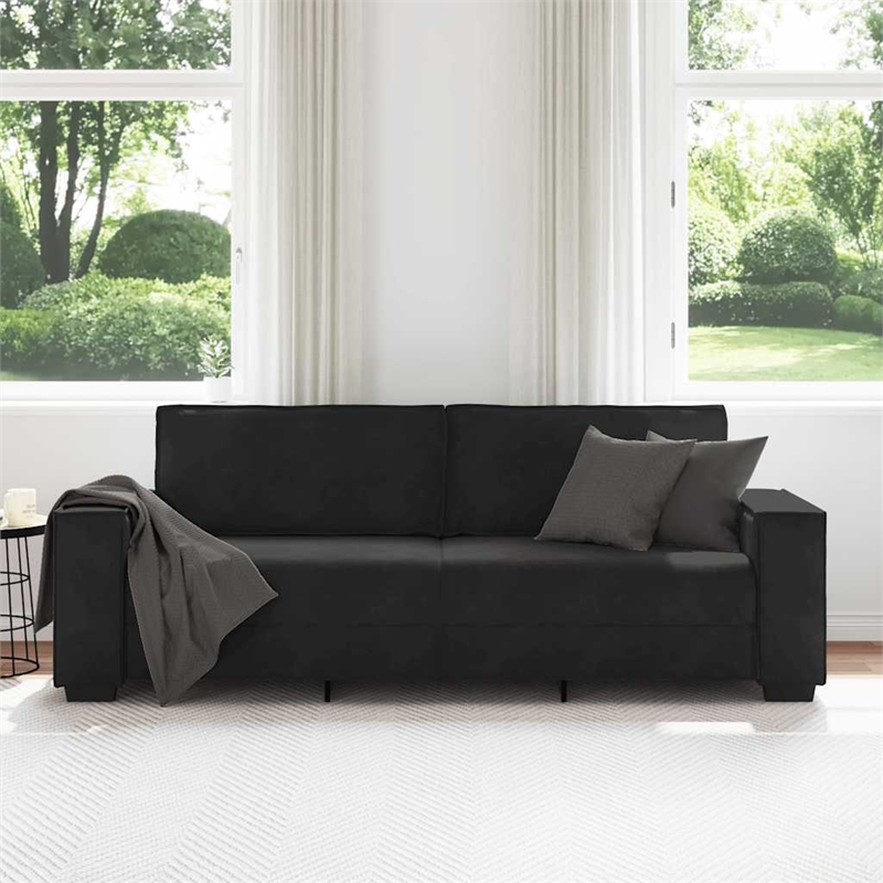 Vidaxl 3-Seater Sofa in Black Velvet