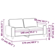 Vidaxl Metal 2-Seater Sofa in Dark Gray Polyester