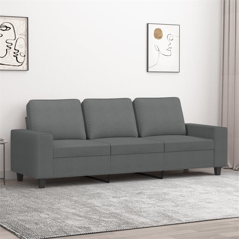 Vidaxl 3-Seater Sofa in Dark Grey Fabric
