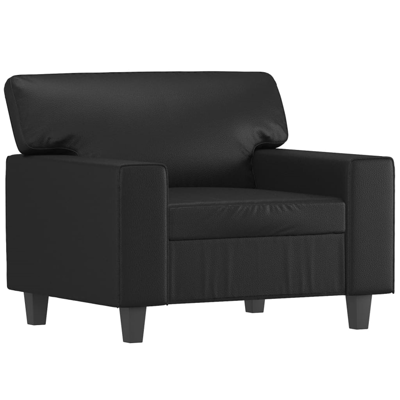 Vidaxl Single Sofa Chair in Black Faux Leather