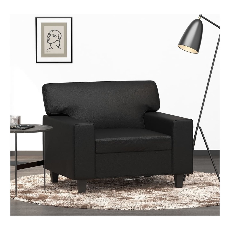 Vidaxl Single Sofa Chair in Black Faux Leather