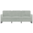 Vidaxl Metal 3-Seater Sofa in Light Grey Polyester Velvet