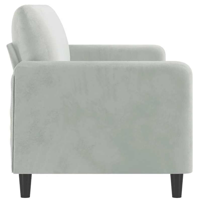 Vidaxl Metal 3-Seater Sofa in Light Grey Polyester Velvet
