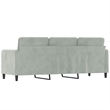 Vidaxl Metal 3-Seater Sofa in Light Grey Polyester Velvet