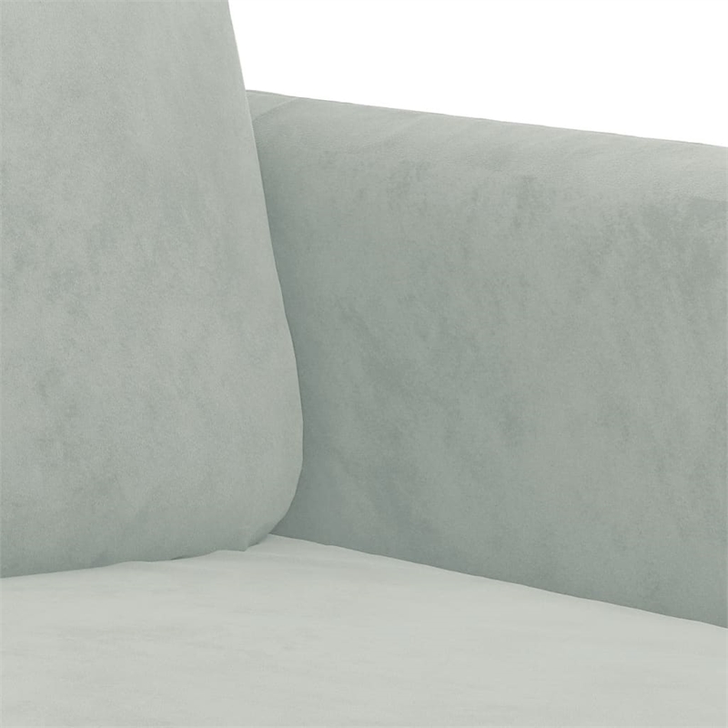 Vidaxl Metal 3-Seater Sofa in Light Grey Polyester Velvet