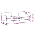 Vidaxl Metal 3-Seater Sofa in Light Grey Polyester Velvet