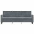 Vidaxl Metal 3-Seater Sofa in Dark Grey Polyester Velvet