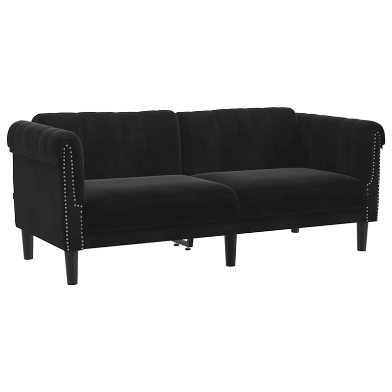 Vidaxl 2-Seater Stylish Design Sofa in Black Velvet