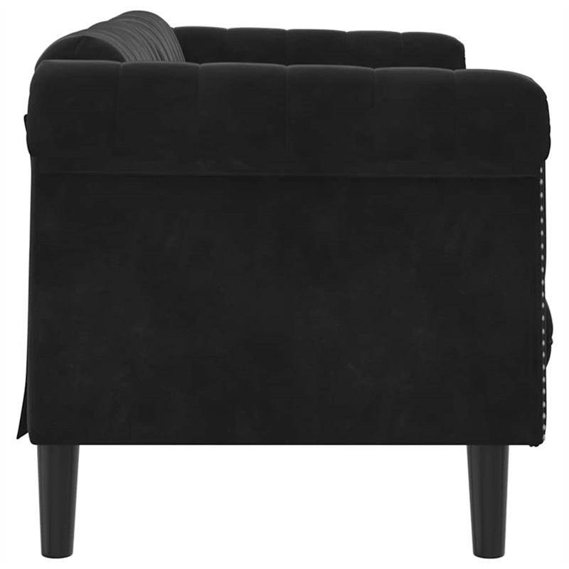 Vidaxl 2-Seater Stylish Design Sofa in Black Velvet
