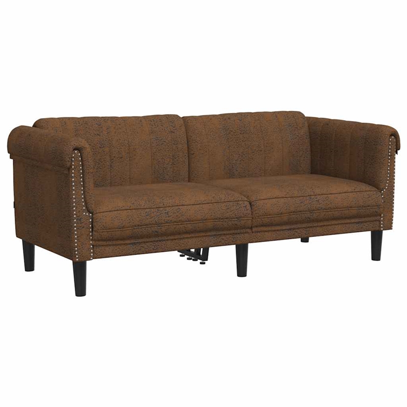 Vidaxl Sofa in Brown Faux Suede Leather
