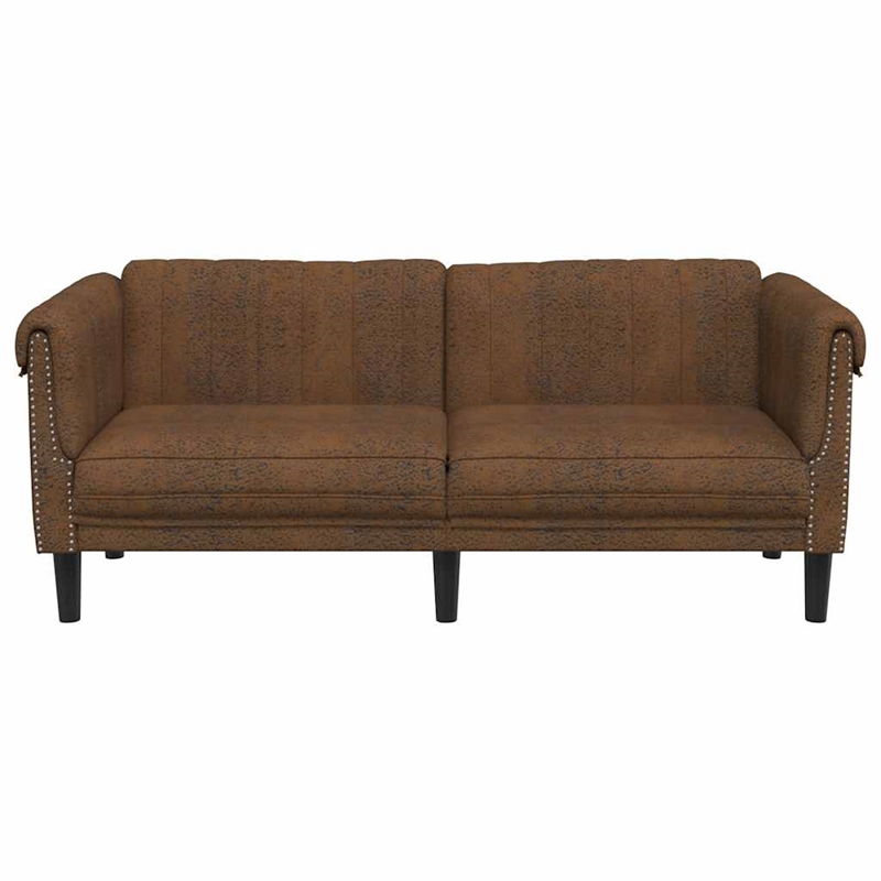Vidaxl Sofa in Brown Faux Suede Leather