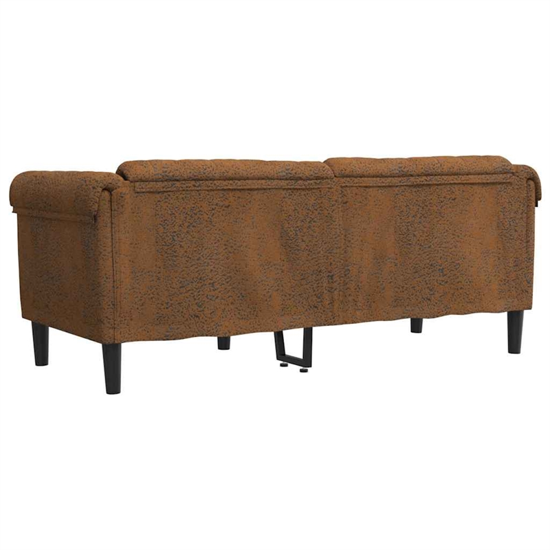 Vidaxl Sofa in Brown Faux Suede Leather