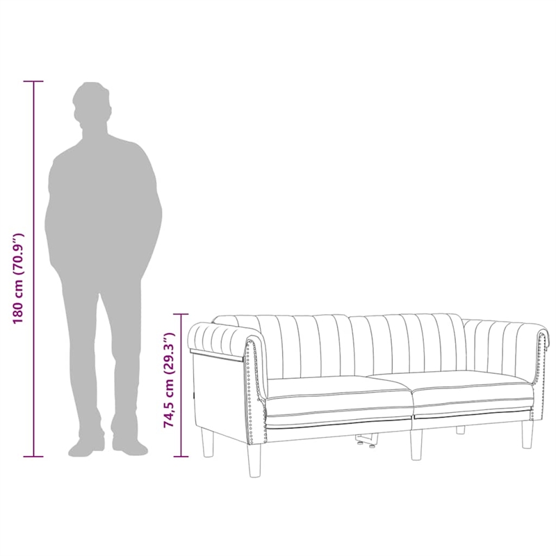 Vidaxl Sofa in Brown Faux Suede Leather