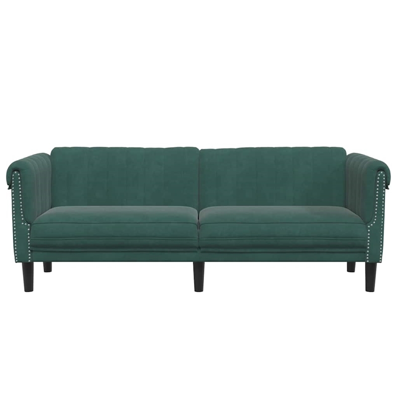 Vidaxl Sofa in Dark Green Polyester Velvet