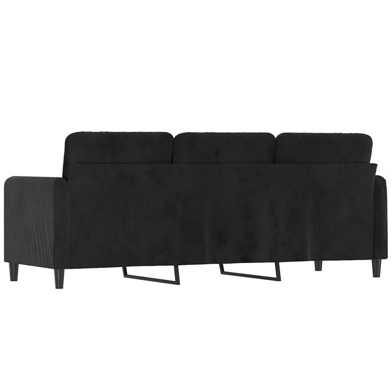 Vidaxl Metal 3-Seater Sofa in Black Velvet