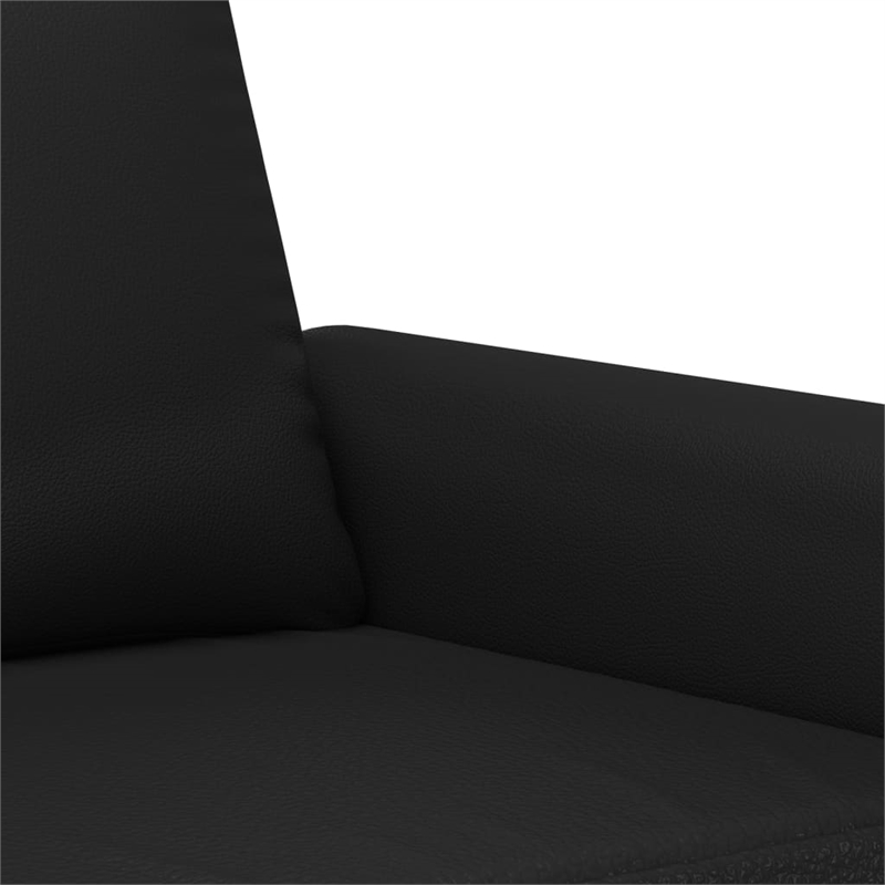 Vidaxl Metal 2-Seater Sofa in Black Faux Leather