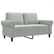 Vidaxl Metal 2-Seater Sofa in Light Grey Polyester Velvet