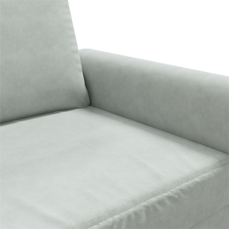Vidaxl Metal 2-Seater Sofa in Light Grey Polyester Velvet