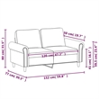Vidaxl Metal 2-Seater Sofa in Light Grey Polyester Velvet