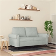 Vidaxl Metal 2-Seater Sofa in Light Grey Polyester Velvet