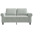 Vidaxl Metal 2-Seater Sofa in Light Grey Polyester Velvet