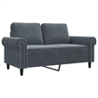 Vidaxl Metal 2-Seater Sofa in Dark Grey Polyester Velvet