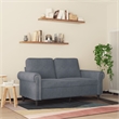 Vidaxl Metal 2-Seater Sofa in Dark Grey Polyester Velvet