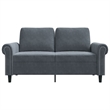 Vidaxl Metal 2-Seater Sofa in Dark Grey Polyester Velvet