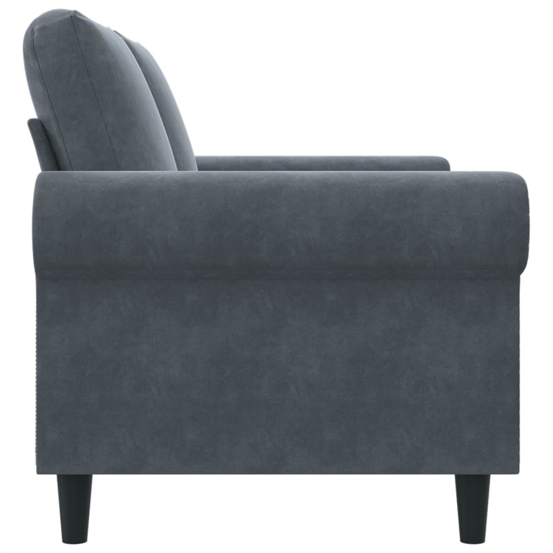 Vidaxl Metal 2-Seater Sofa in Dark Grey Polyester Velvet