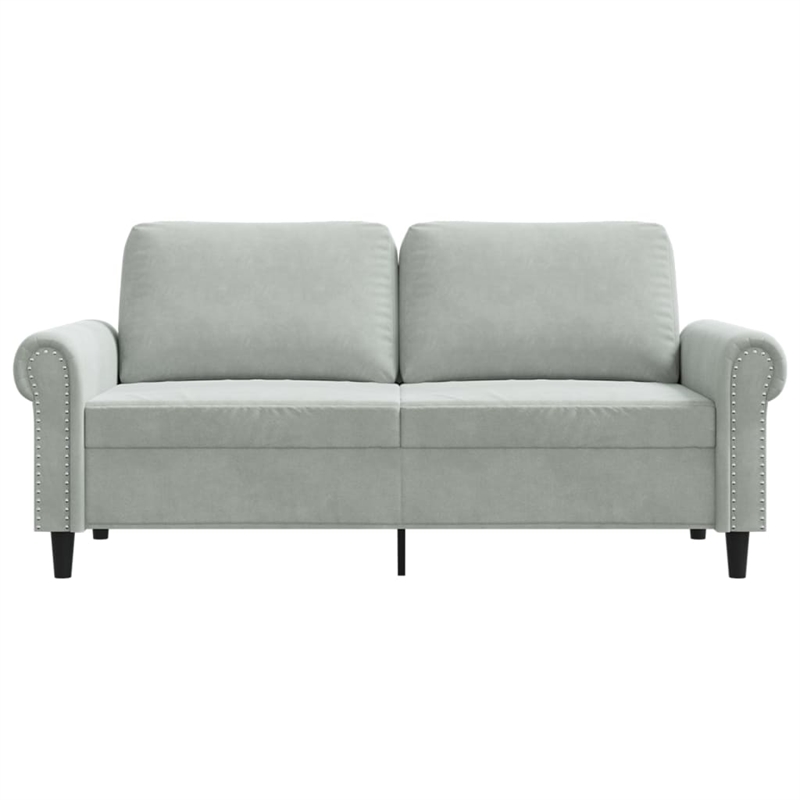 Vidaxl Metal 2-Seater Sofa in Light Gray Polyester