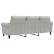Vidaxl Metal 3-Seater Sofa in Light Grey Polyester